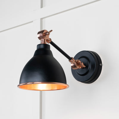 From The Anvil 49714SEB - Smooth Copper Brindley Wall Light in Elan Black