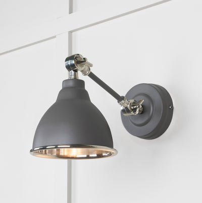 From The Anvil 49715SBL - Smooth Nickel Brindley Wall Light in Bluff