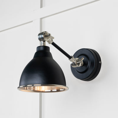 From The Anvil 49715SEB - Smooth Nickel Brindley Wall Light in Elan Black