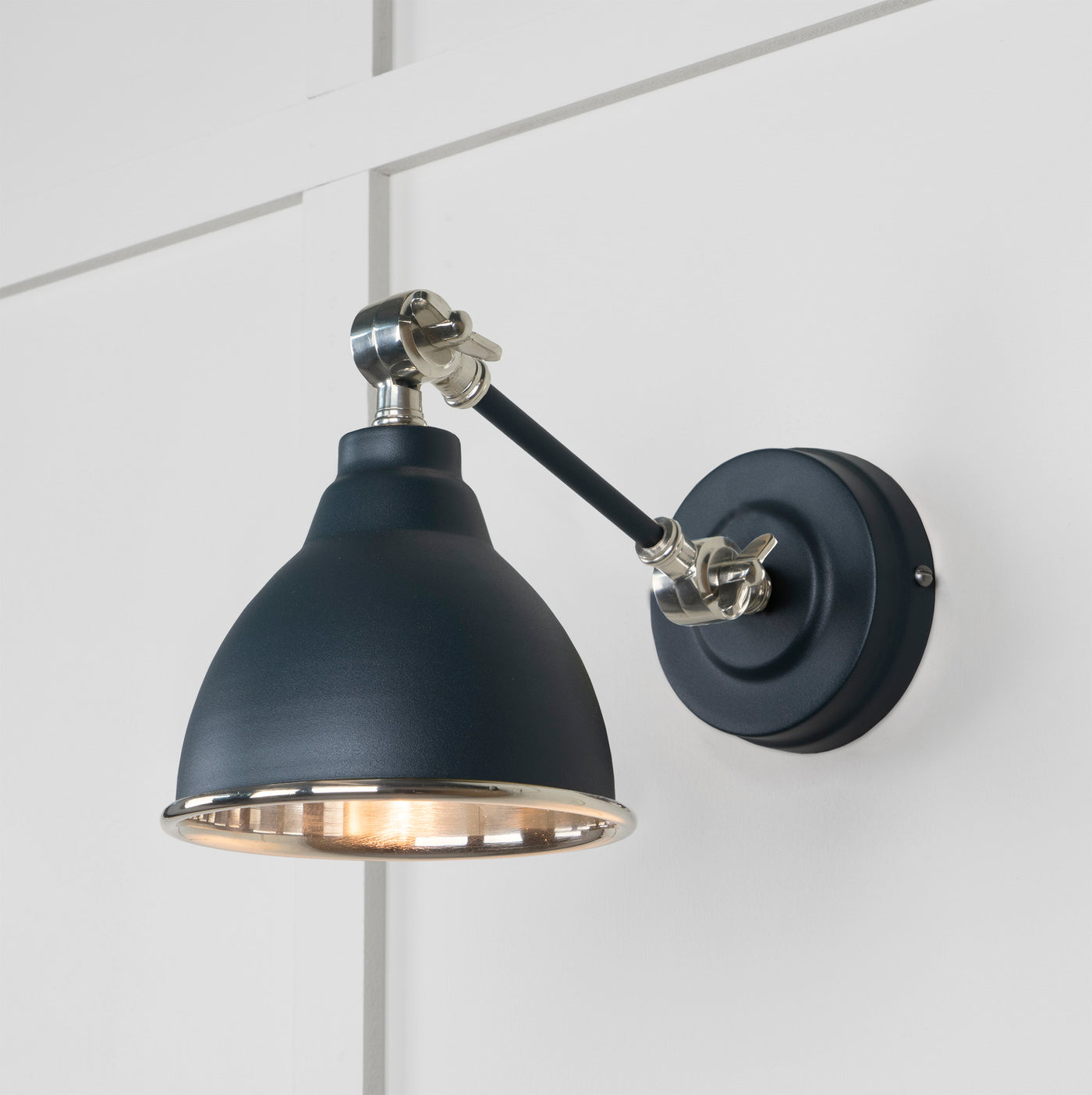 From The Anvil 49715SSO - Smooth Nickel Brindley Wall Light in Soot