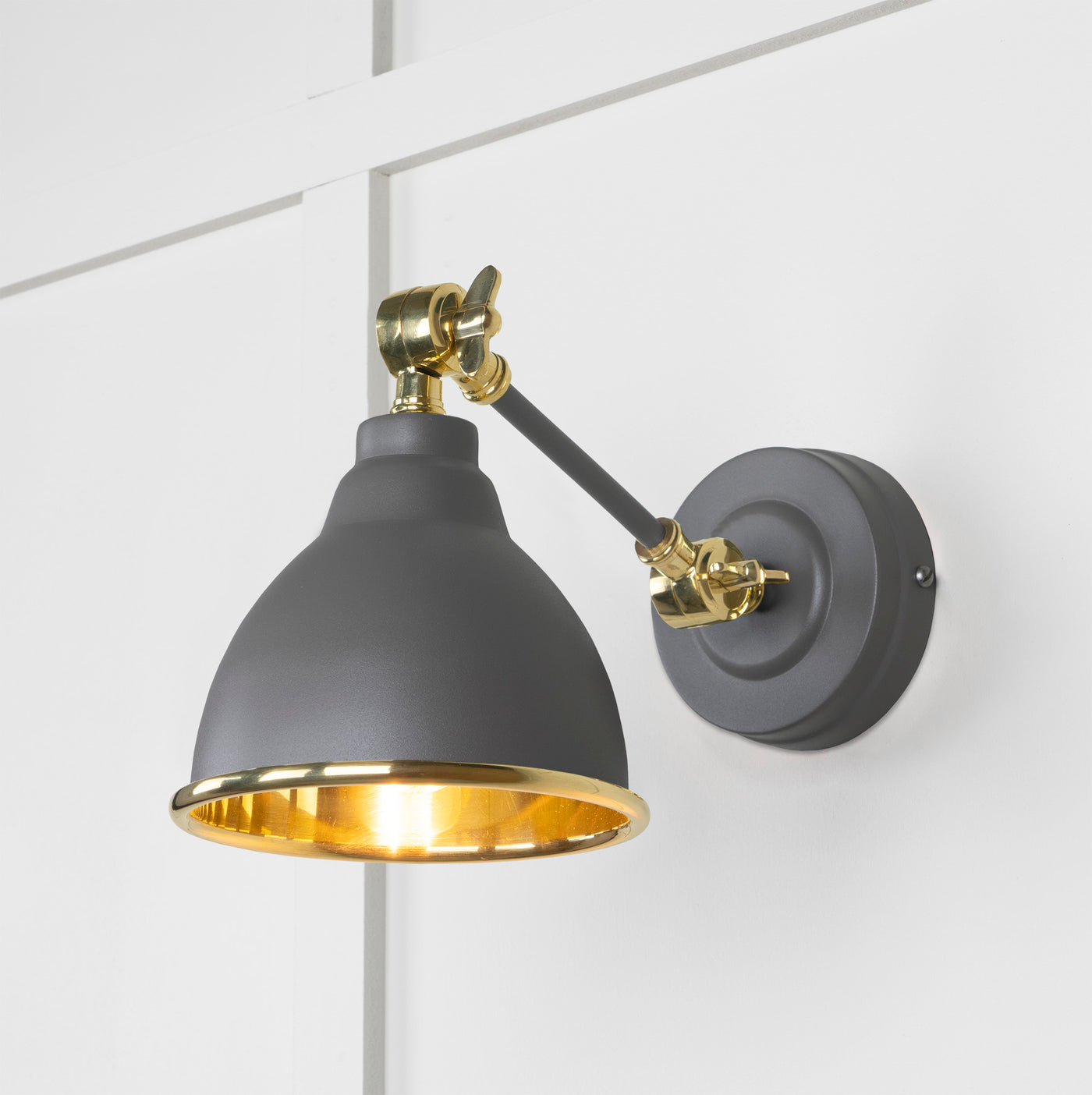 From The Anvil 49716SBL - Smooth Brass Brindley Wall Light in Bluff