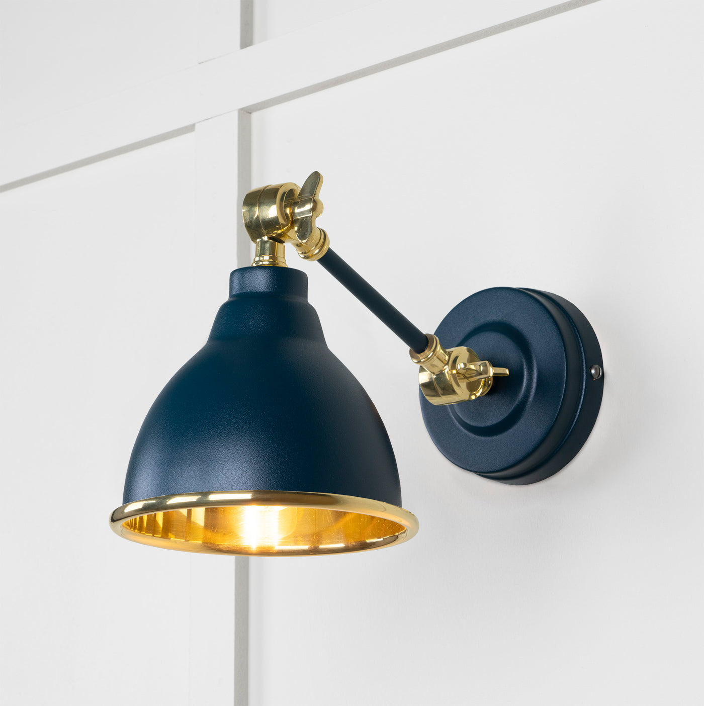 From The Anvil 49716SDU - Smooth Brass Brindley Wall Light in Dusk