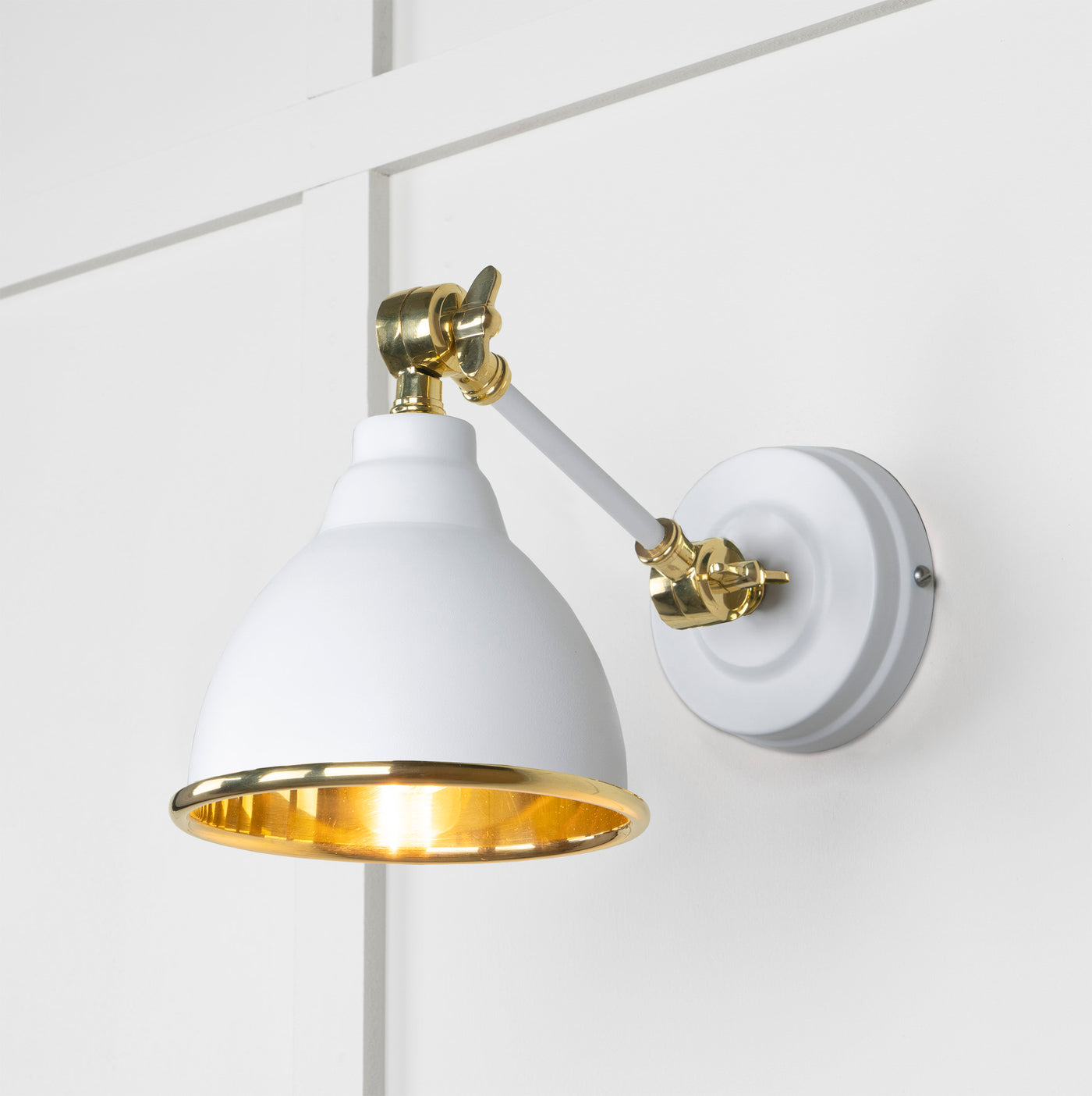 From The Anvil 49716SF - Smooth Brass Brindley Wall Light in Flock