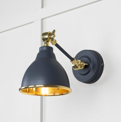 From The Anvil 49716SSL - Smooth Brass Brindley Wall Light in Slate