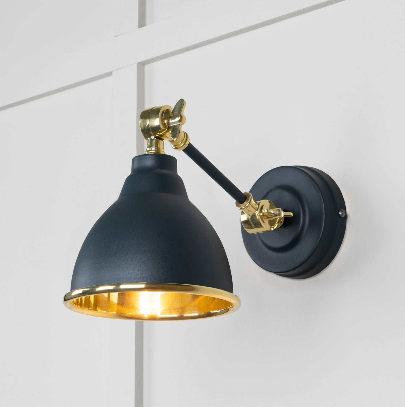 From The Anvil 49716SSO - Smooth Brass Brindley Wall Light in Soot