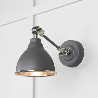 From The Anvil 49718SBL - Hammered Nickel Brindley Wall Light in Bluff