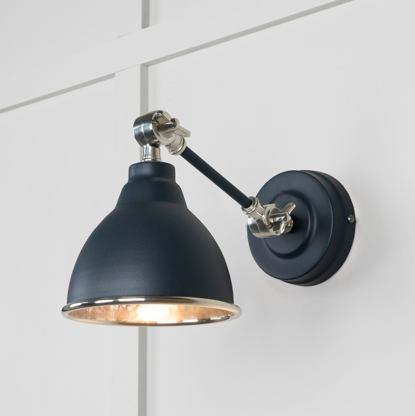 From The Anvil 49718SSO - Hammered Nickel Brindley Wall Light in Soot