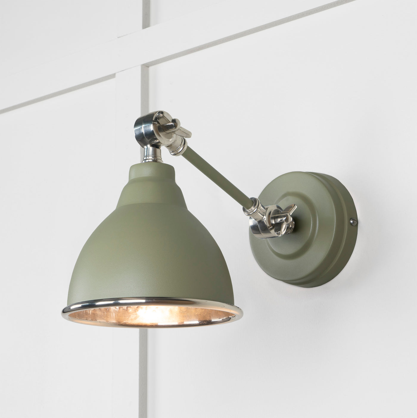 From The Anvil 49718STU - Hammered Nickel Brindley Wall Light in Tump