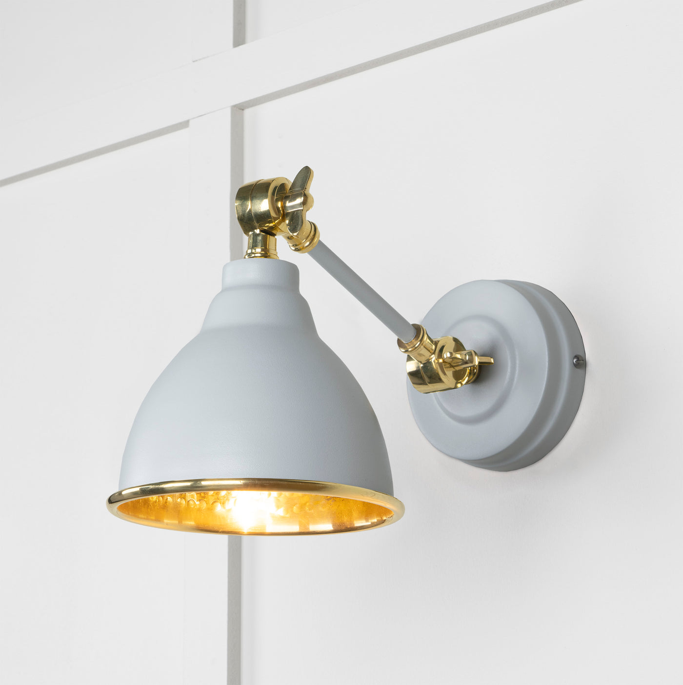 From The Anvil 49719SBI - Hammered Brass Brindley Wall Light in Birch