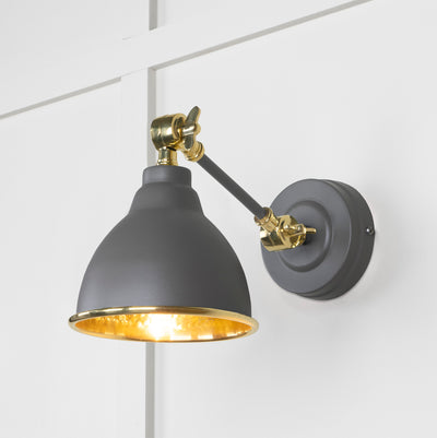 From The Anvil 49719SBL - Hammered Brass Brindley Wall Light in Bluff