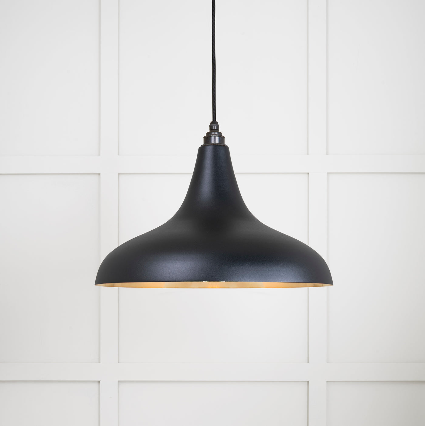 From The Anvil 49722SEB - Smooth Brass Frankley Pendant in Elan Black