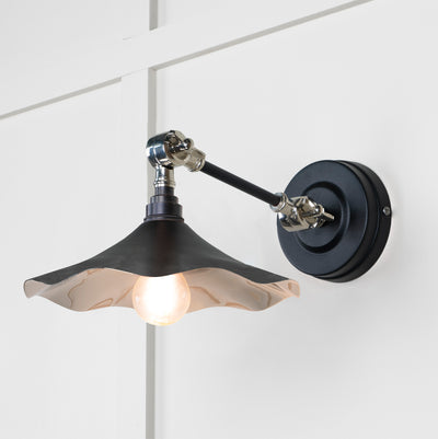 From The Anvil 49724SEB - Smooth Nickel Flora Wall Light in Elan Black