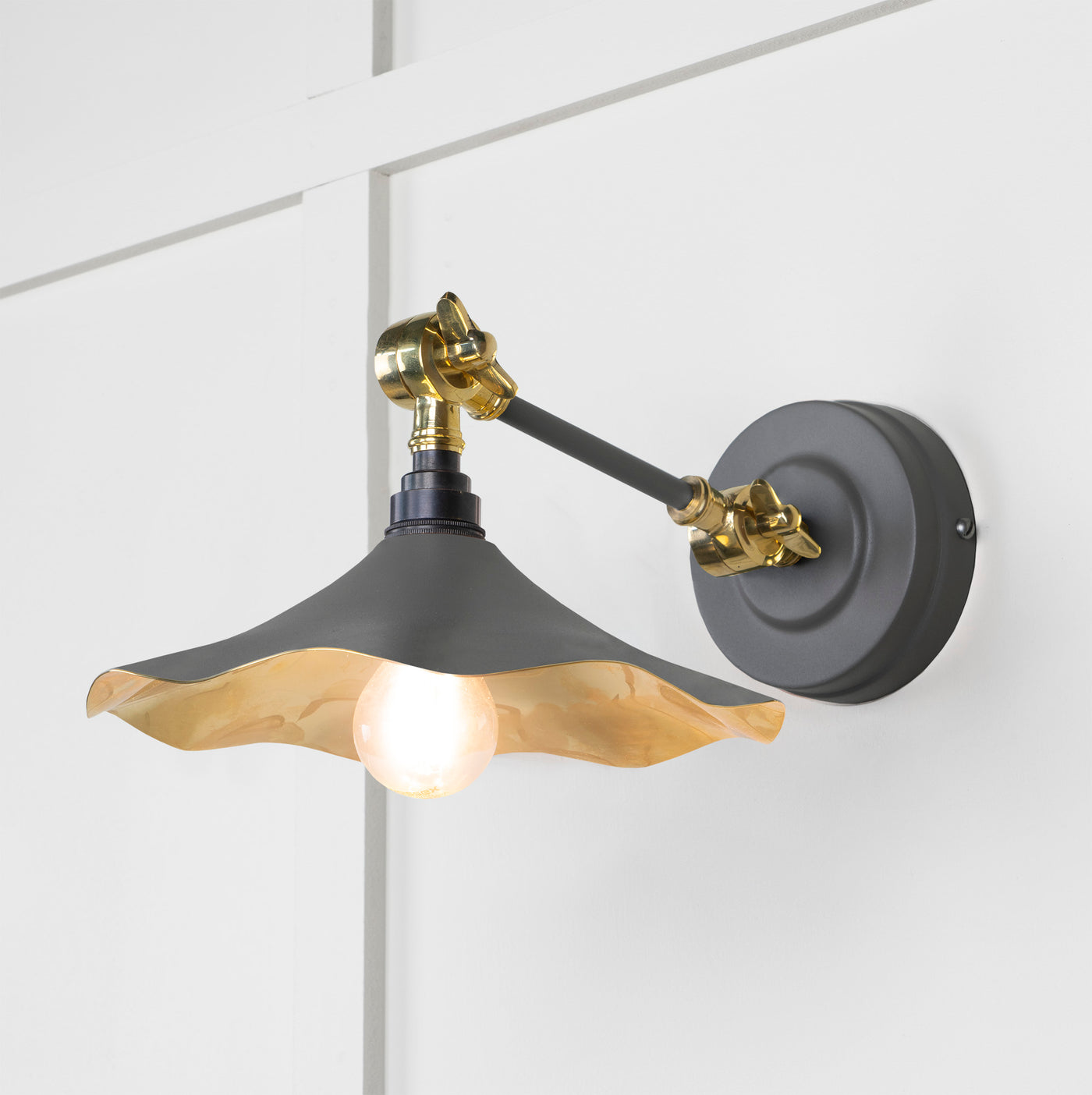 From The Anvil 49725SBL - Smooth Brass Flora Wall Light in Bluff