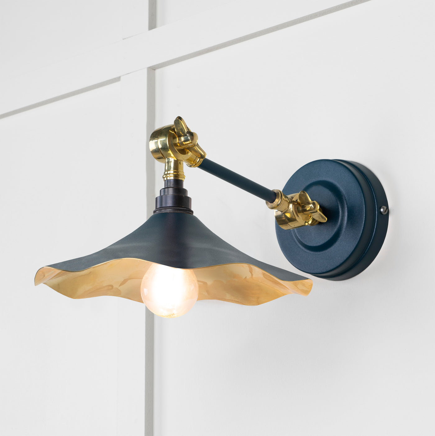 From The Anvil 49725SDU - Smooth Brass Flora Wall Light in Dusk