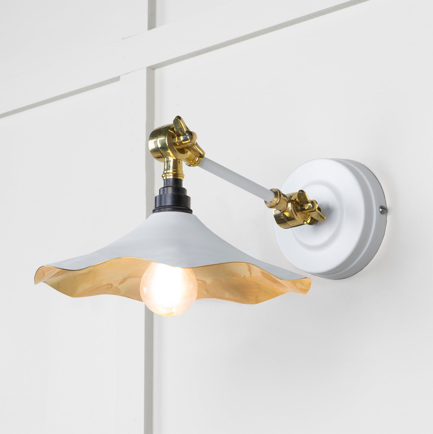 From The Anvil 49725SF - Smooth Brass Flora Wall Light in Flock