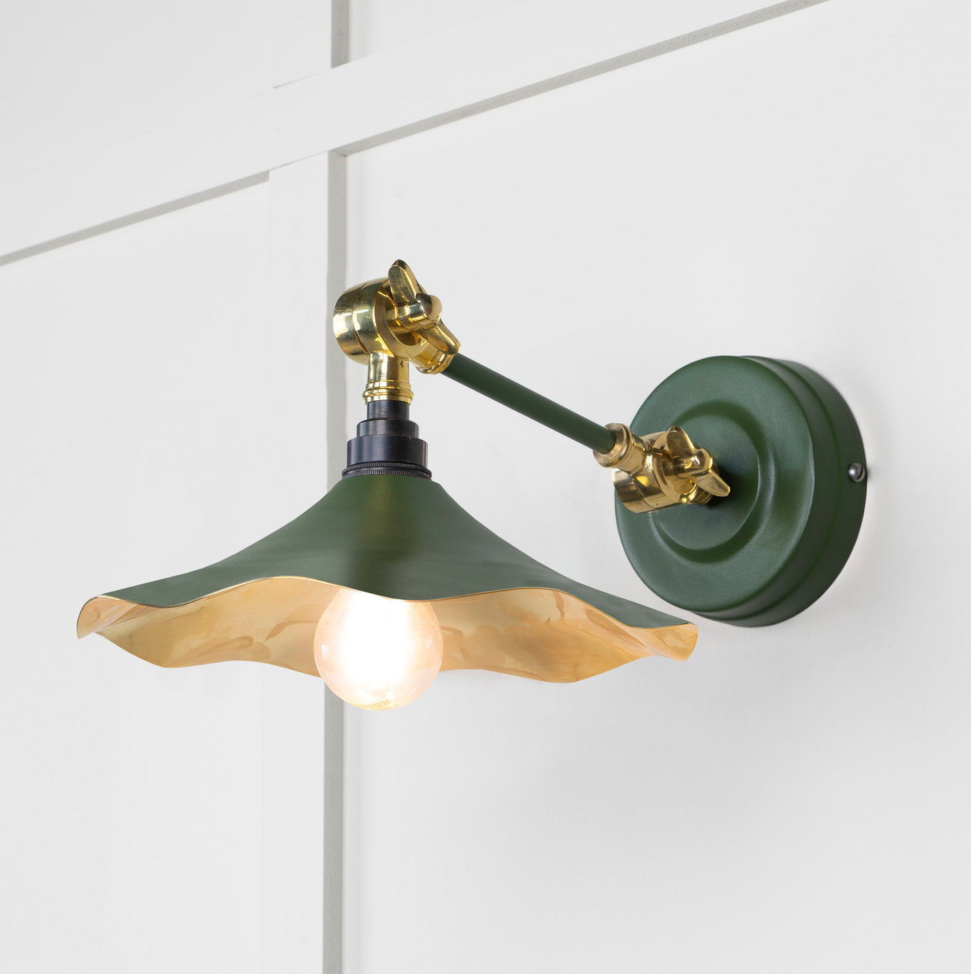 From The Anvil 49725SH - Smooth Brass Flora Wall Light in Heath