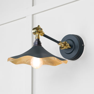 From The Anvil 49725SSO - Smooth Brass Flora Wall Light in Soot