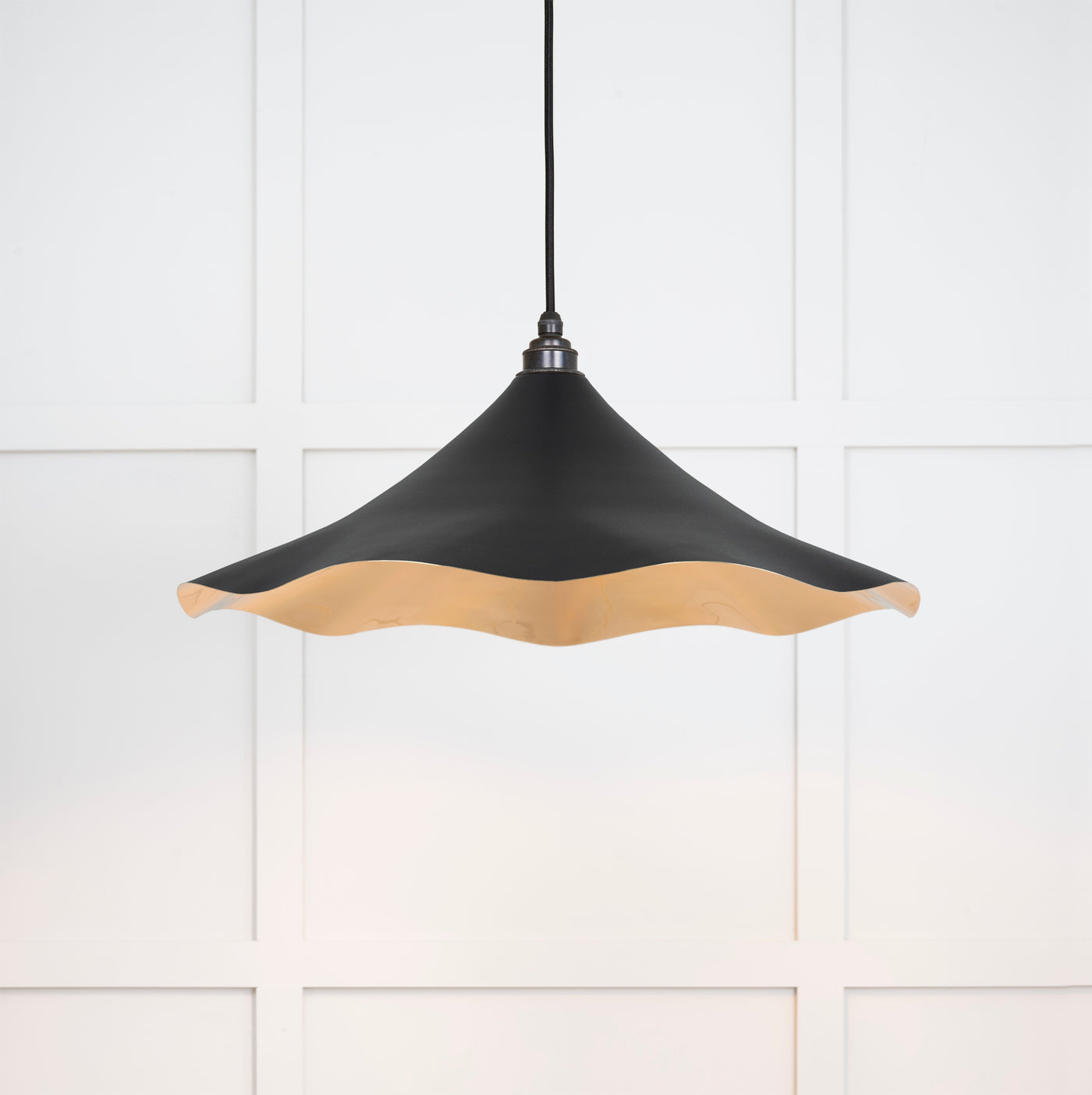 From The Anvil 49731SEB - Smooth Brass Flora Pendant in Elan Black