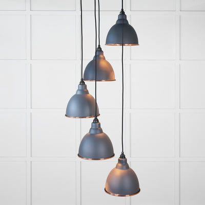 From The Anvil 49736SSL - Smooth Copper Brindley Cluster Pendant in Slate