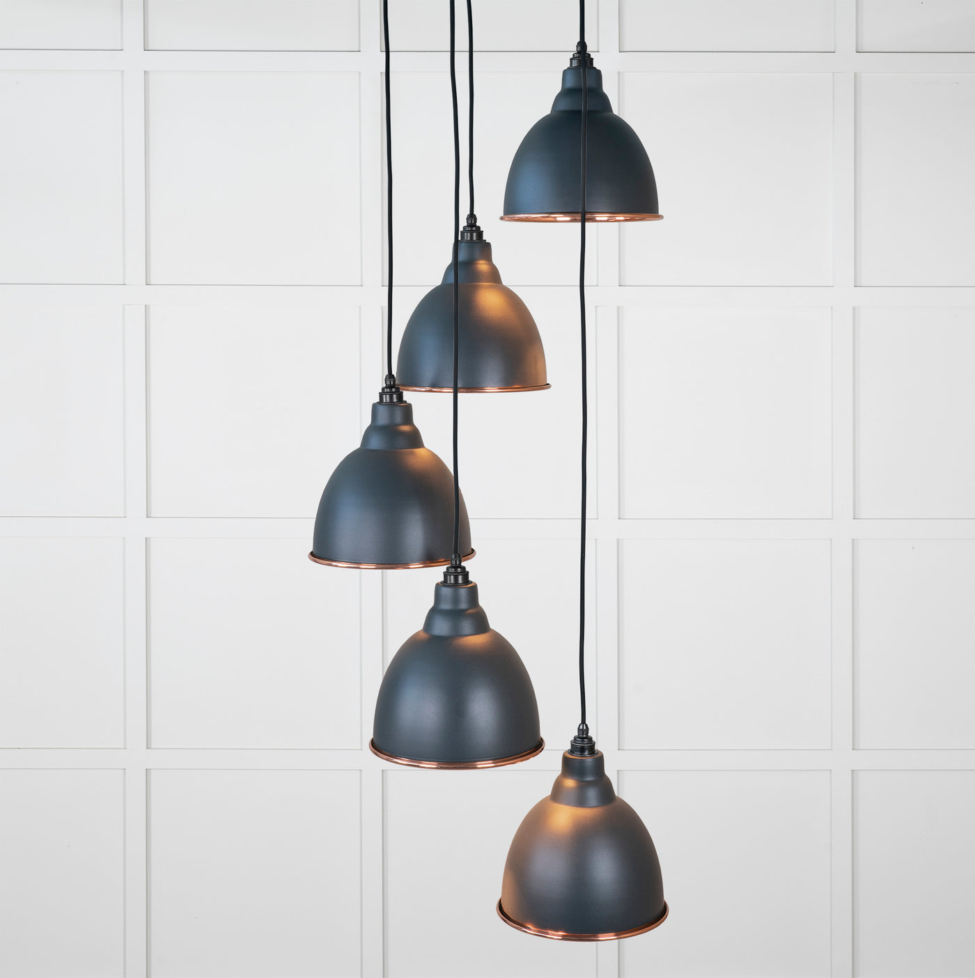 From The Anvil 49736SSO - Smooth Copper Brindley Cluster Pendant in Soot