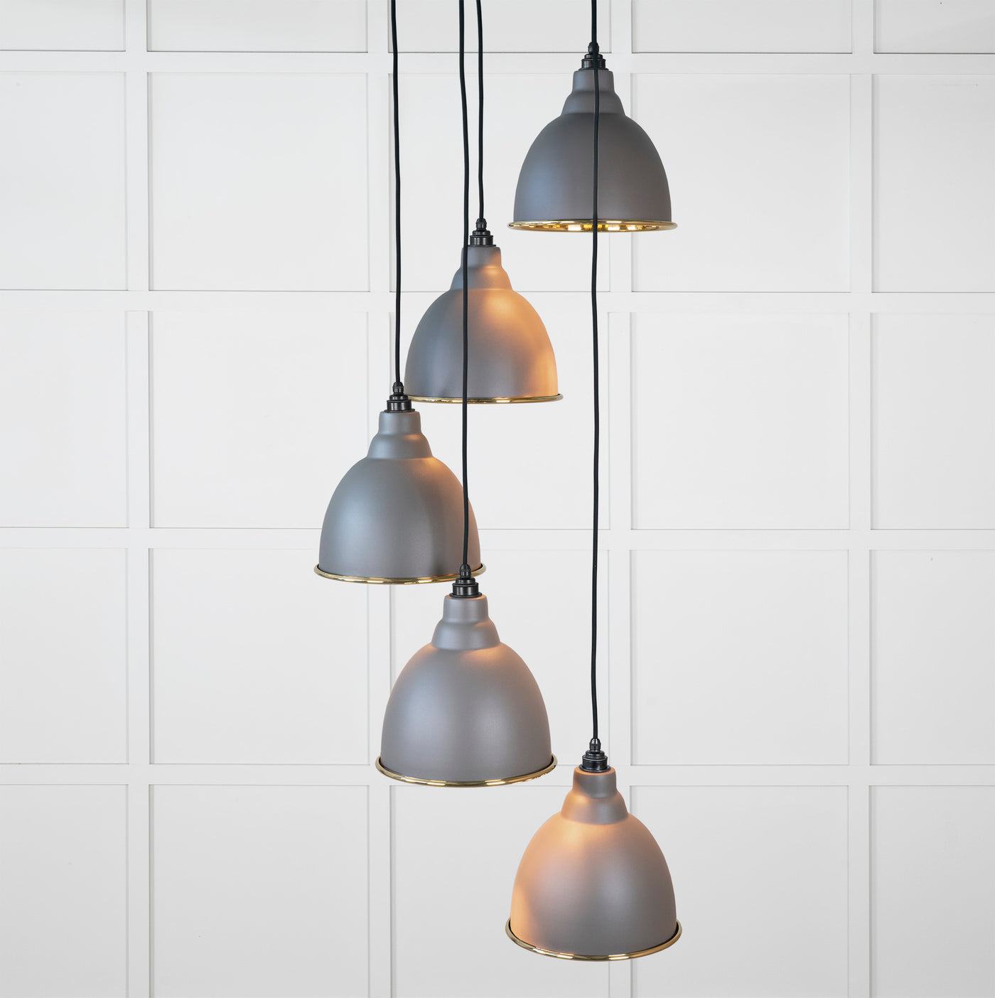 From The Anvil 49738SBL - Smooth Brass Brindley Cluster Pendant in Bluff