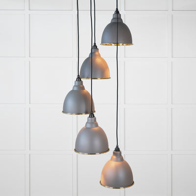 From The Anvil 49738SBL - Smooth Brass Brindley Cluster Pendant in Bluff