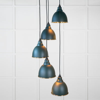 From The Anvil 49738SDI - Smooth Brass Brindley Cluster Pendant in Dingle