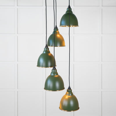 From The Anvil 49738SH - Smooth Brass Brindley Cluster Pendant in Heath