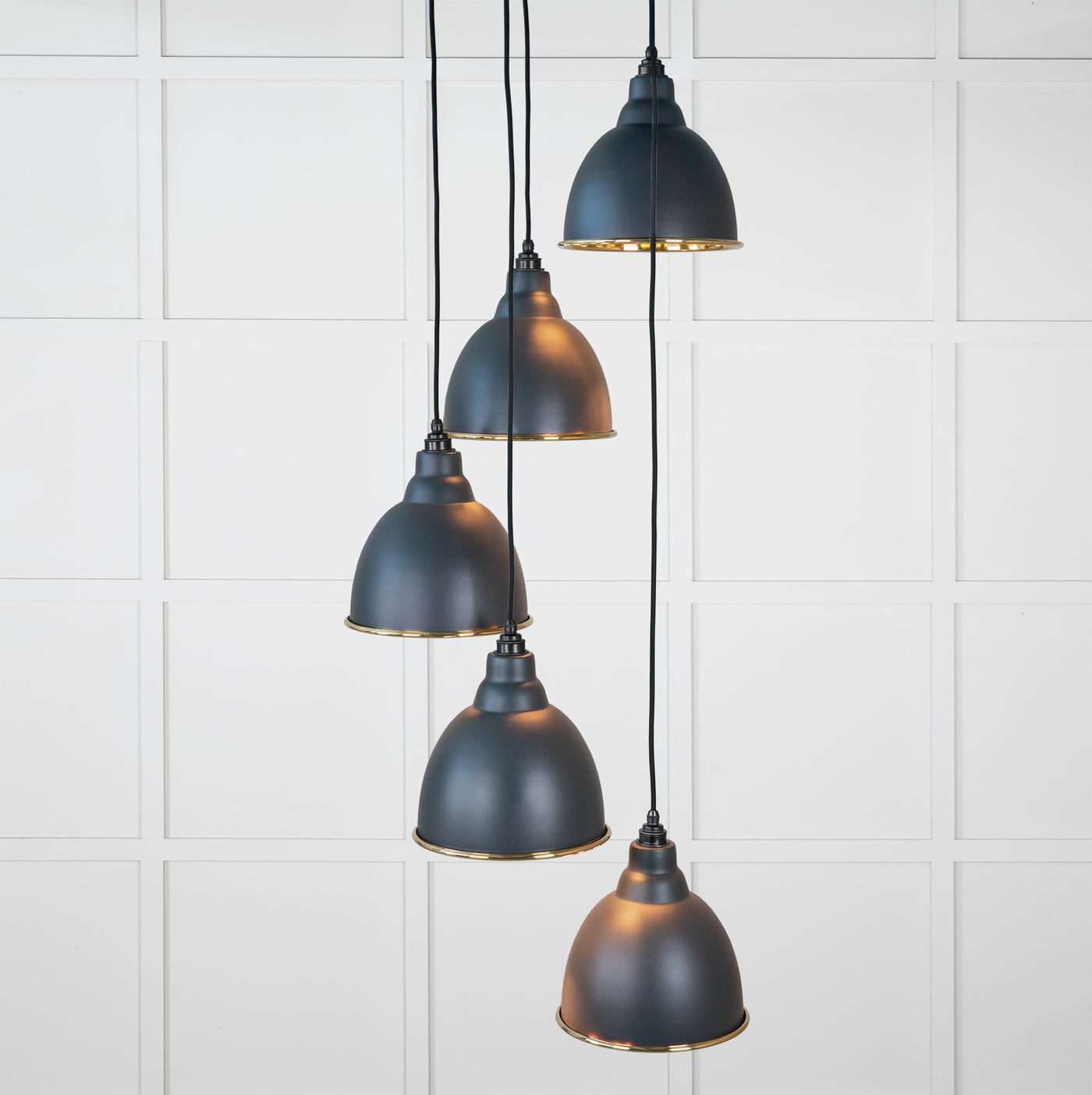 From The Anvil 49738SSO - Smooth Brass Brindley Cluster Pendant in Soot