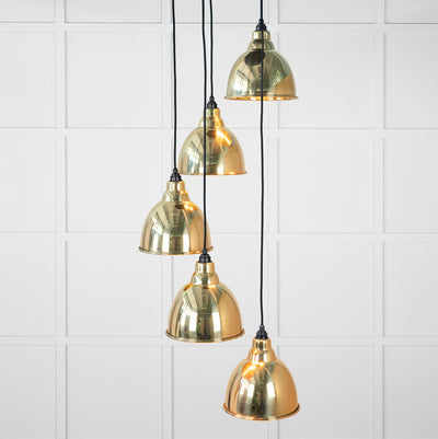 From The Anvil 49738 - Smooth Brass Brindley Cluster Pendant