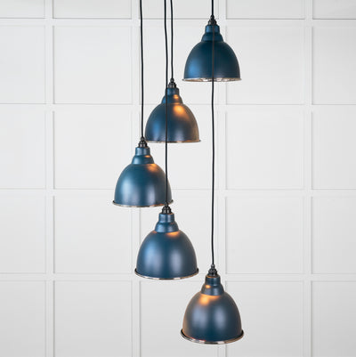 From The Anvil 49740SDU - Hammered Nickel Brindley Cluster Pendant in Dusk