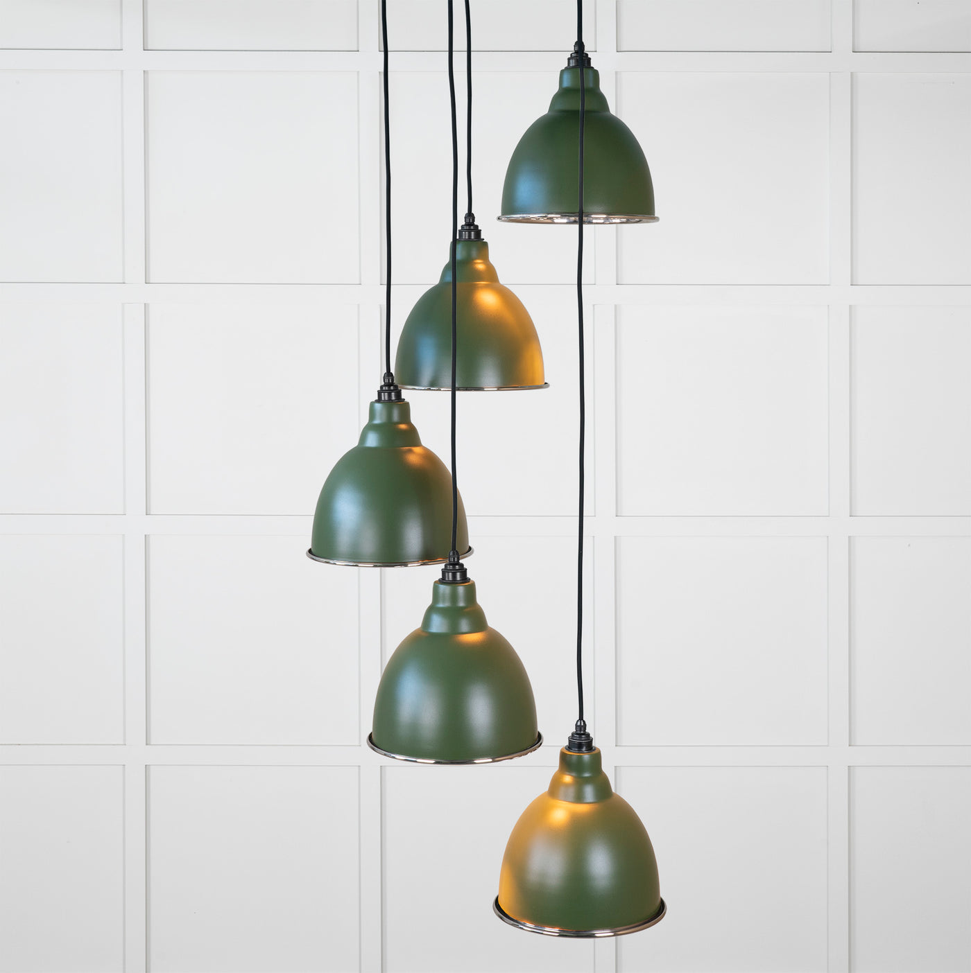 From The Anvil 49740SH - Hammered Nickel Brindley Cluster Pendant in Heath