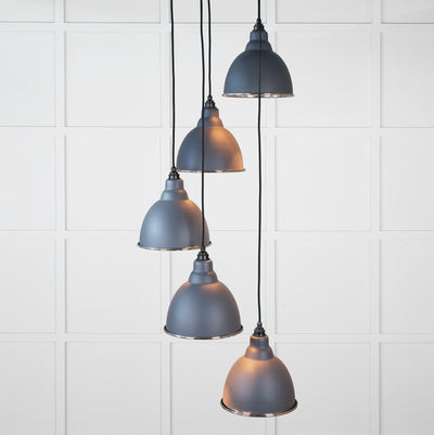 From The Anvil 49740SSL - Hammered Nickel Brindley Cluster Pendant in Slate