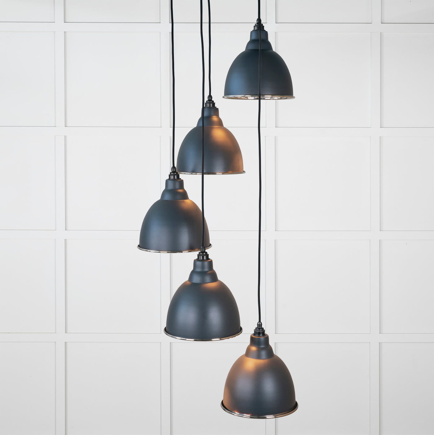 From The Anvil 49740SSO - Hammered Nickel Brindley Cluster Pendant in Soot