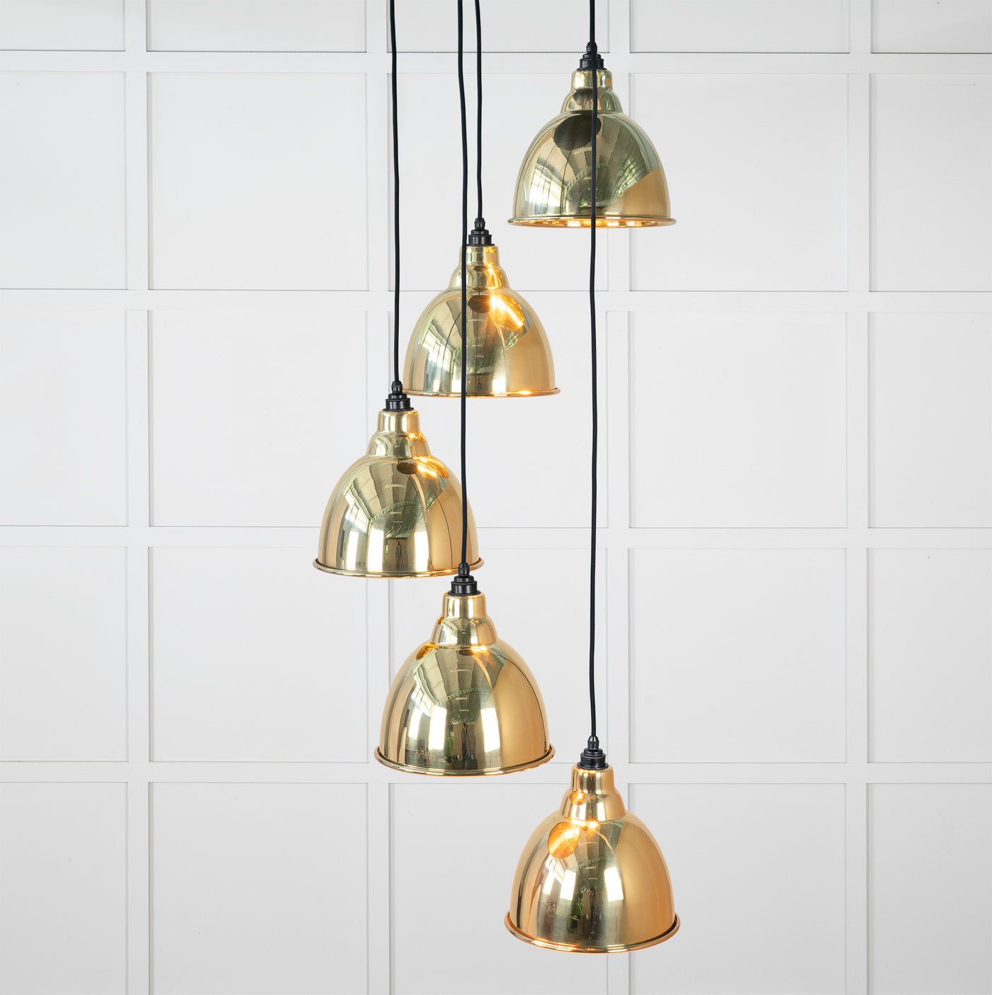 From The Anvil 49741 - Hammered Brass Brindley Cluster Pendant