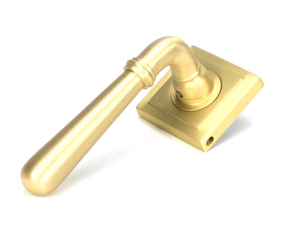 From The Anvil 50860 - Satin Brass Newbury Lever on Rose Set (Square) - Unsprung