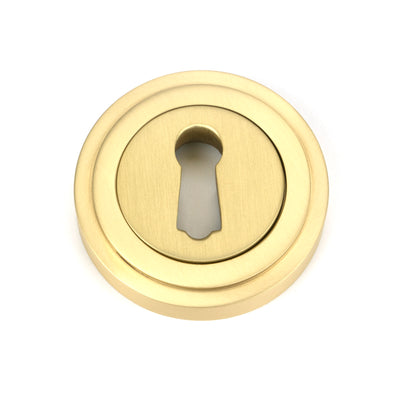 From The Anvil 50873 - Satin Brass Round Escutcheon (Art Deco)