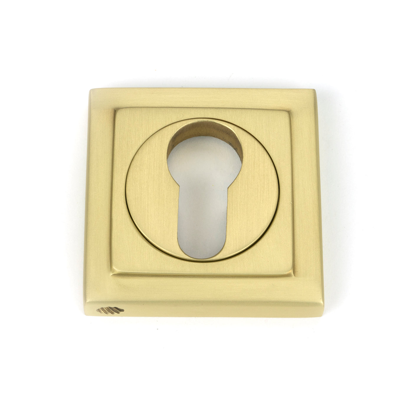 From The Anvil 50879 - Satin Brass Round Euro Escutcheon (Square)