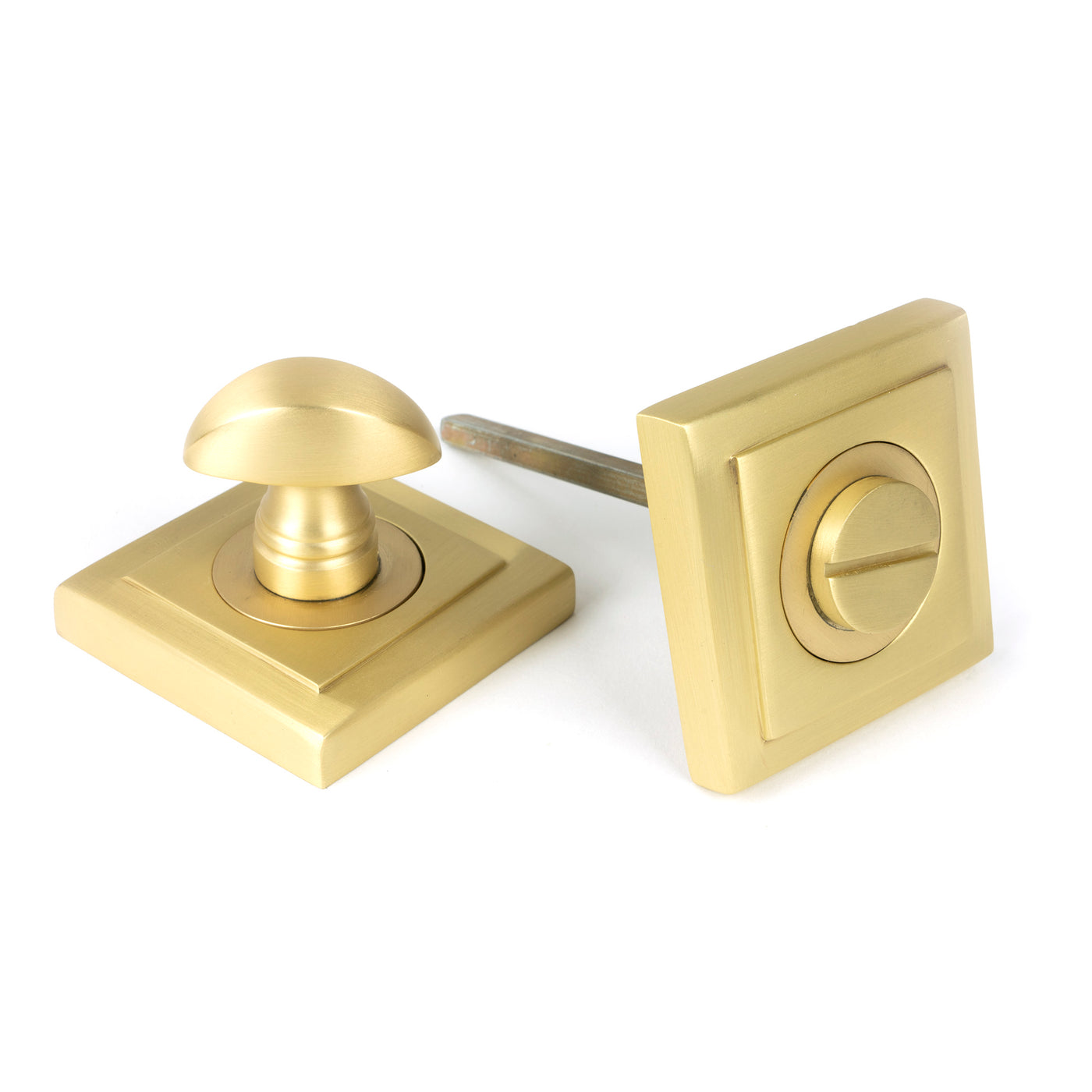 From The Anvil 50883 - Satin Brass Round Thumbturn Set (Square)