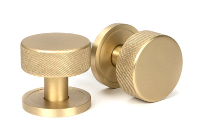 From The Anvil 50908 - Satin Brass Brompton Mortice/Rim Knob Set (Plain)