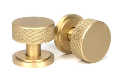 From The Anvil 50909 - Satin Brass Brompton Mortice/Rim Knob Set (Art Deco)