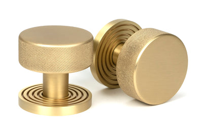 From The Anvil 50910 - Satin Brass Brompton Mortice/Rim Knob Set (Beehive)