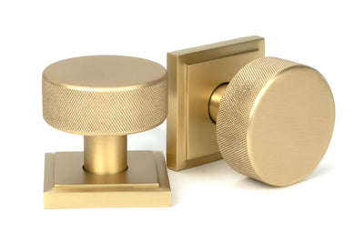 From The Anvil 50911 - Satin Brass Brompton Mortice/Rim Knob Set (Square)