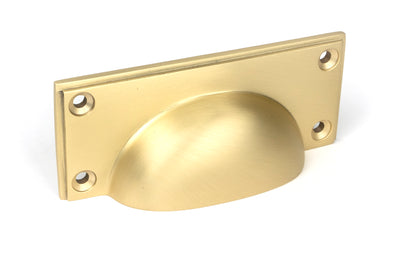 From The Anvil 50942 - Satin Brass Art Deco Drawer Pull