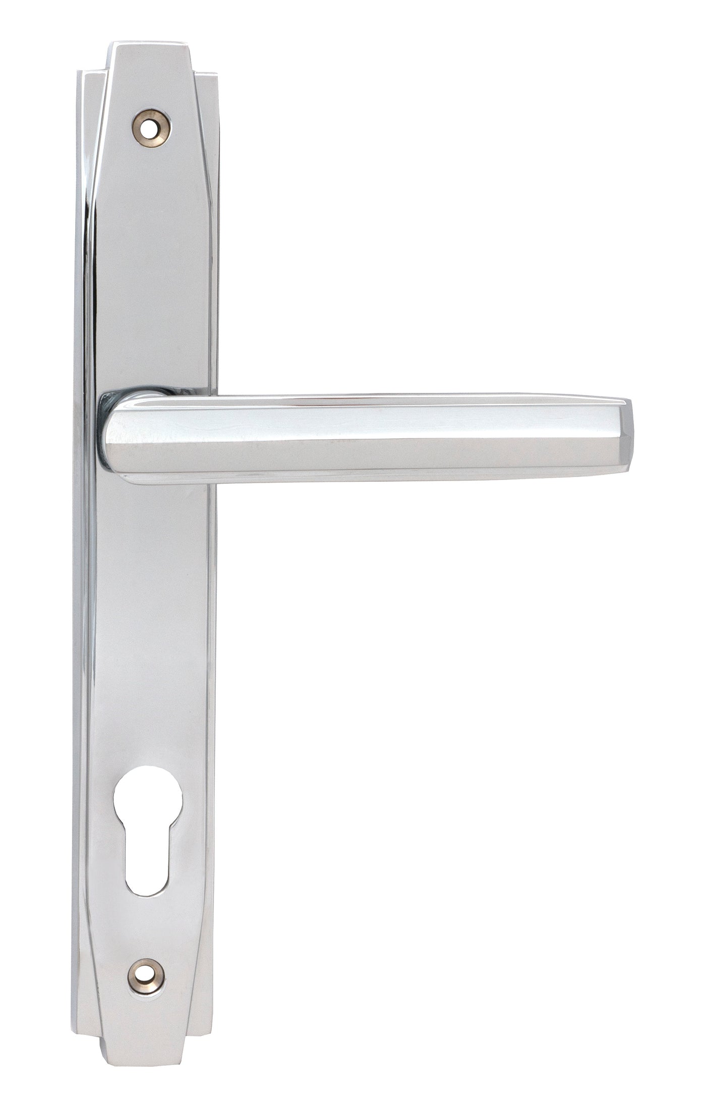 From The Anvil 51188 - Polished Chrome Art Deco Slimline Lever Espag. Lock Set