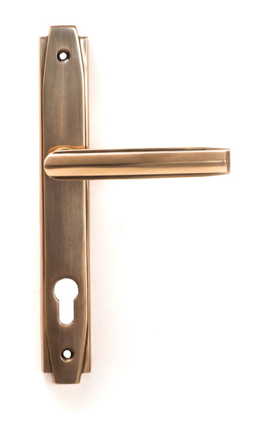 From The Anvil 51190 - Polished Bronze Art Deco Slimline Lever Espag. Lock Set