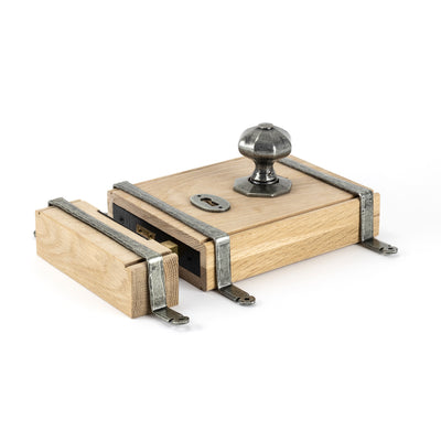 From The Anvil 33004 - Pewter Oak Box Lock & Octagonal Knob Set  #finish_pewter-patina