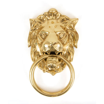 From The Anvil 33020 - Polished Brass Lion Head Door Knocker  #finish_polished-brass