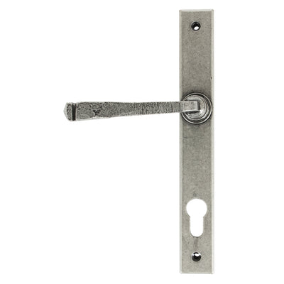 From The Anvil 33034 - Pewter Avon Slimline Lever Espag. Lock Set #finish_pewter-patina