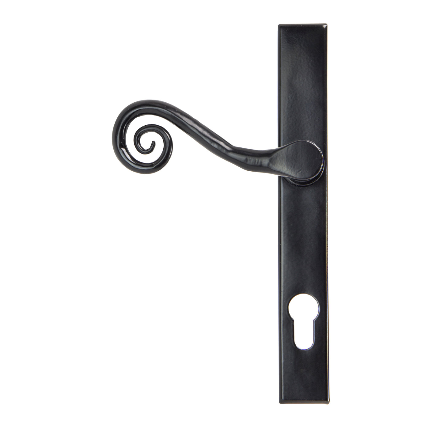 From The Anvil 33037L - Black Monkeytail Slimline Lever Espag. Lock Set - LH #finish_black